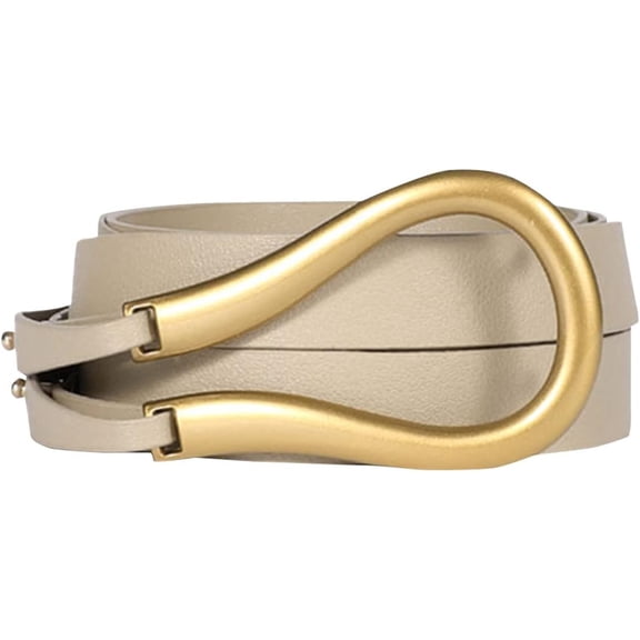 Women PU Leather Waist Belt Double Strap Tie Wrap Cinch Belt
