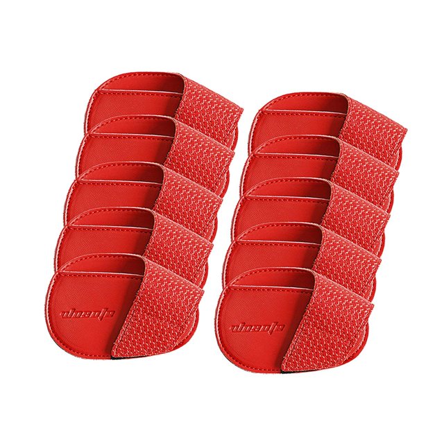 Destyer Golf Head Covers PU Portable Protector Travel Golf Athlete for Training Red Large 10 Pcs 1Set