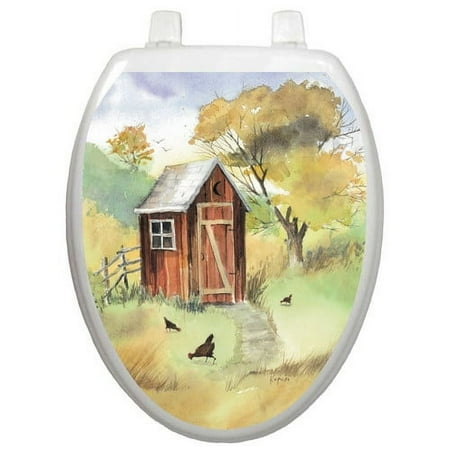 Toilet Tattoos Themes Watercolor Outhouse Toilet Seat Decal