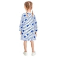 thumbnail image 3 of Girls' long-sleeved dress Simple Love Blue Stripes Girls' A-line dress with ribbed cuffs Soft and comfortable, 3 of 6