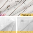 thumbnail image 4 of Pastoral Flower No Hooks Shower Curtain with Snap-in Liner Pink Flower Watercolor Leaf Wooden Board Shower Curtains for Bathroom, Waterproof, Easy Install, Washable 36"x72", 4 of 9