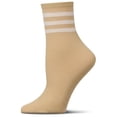 thumbnail image 2 of MeMoi Women's Shimmery Sporty Stripe Crew Sock - Womens - Female, 9-11, Black, 2 of 6