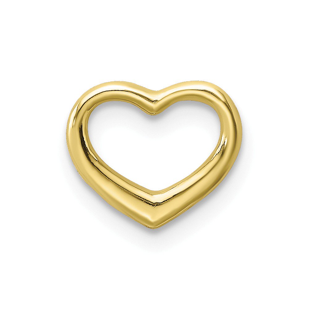 AA Jewels Solid 10k Yellow Gold Mini Floating Heart Slide Pendant