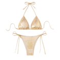 thumbnail image 5 of HAOTAGS Women's Glitter Bikini Set with Adjustable Ties, Bikini Beach Summer Swimwear Shine, 5 of 6