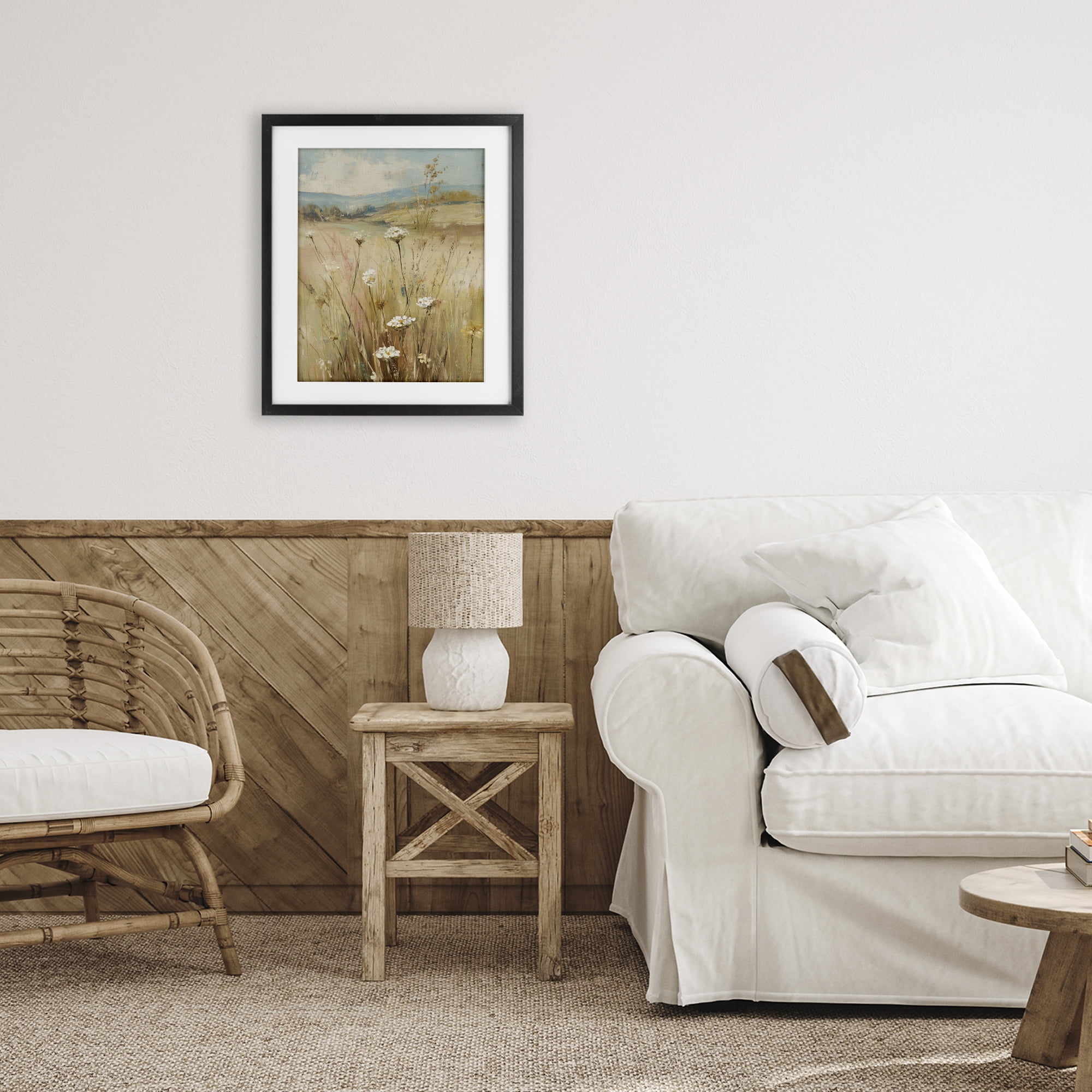 Stupell Industries Natural Lush Hillside Blooms Black Framed Print Under Glass, design by Svetlana Aleynikova