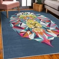 thumbnail image 3 of Zoo Decorative Rug, Colorful Animals Geometric Diamond Face Lions Mane Safari Wildlife Theme Image, Quality Carpet for Bedroom Dorm and Living Room, 6 Sizes, Blue, by Ambesonne, 3 of 4