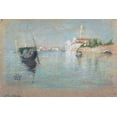 thumbnail image 2 of Whistler, James McNeill 14x11 Gold Ornate Wood Framed with Double Matting Museum Art Print Titled - The Cemetery 1880, 2 of 4