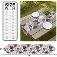thumbnail image 3 of Purple Florals Table Runner Linen Burlap Table Runner 60 Inches Long Farmhouse Botanical Peonies Vintage Leaves Dresser Scarves for Kitchen Island Coffee Dining Room Party Holiday Decor 13"x60", 3 of 8