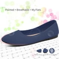 thumbnail image 3 of AOMAIS Women Ballet Flats Navy Pointy Toe Flats Mesh Shoes for Women Slip on Shoes(Navy,US10), 3 of 9