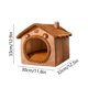 thumbnail image 3 of Esterilla plegable para perro y gatos, alfombrilla de peluche para mascotas con cojín, sofá cesta acogedora para mascotas pequeñas y medianas, 13x13x12 pulgadas, marrón/gris, 3 of 6