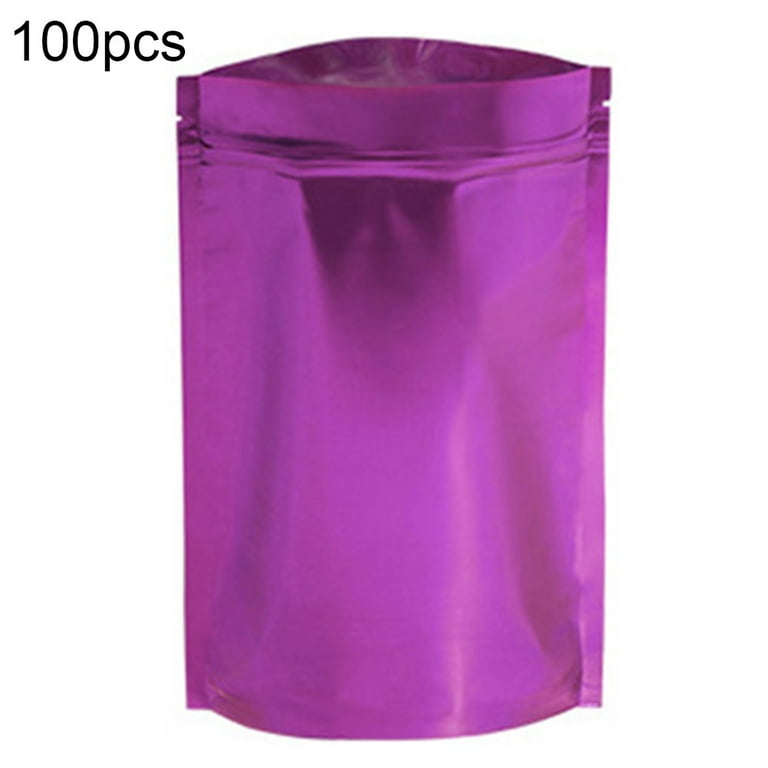 Cheers US 100Pcs 7x10cm Self Sealing Bags Double Side Mylar Foil Zip Lock  Pouch Smell Proof Food Sample Packing Long Term Storage Party Bags for  Candy