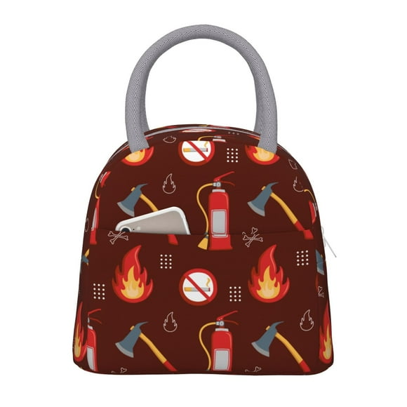 Easygdp Fire Extinguisher Bolsa de Almuerzo Insulada Grande, Forro de Aluminio, Diseño Espacioso, a Prueba de Fugas, Ideal para Trabajo, Picnics, Viajes y Actividades al Aire Libre