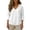 White, variant on Oiangi Womens 3/4 Sleeve Blouses V Neck Textured Gauze Shirts Casual Summer Plain Tops Light Blue L