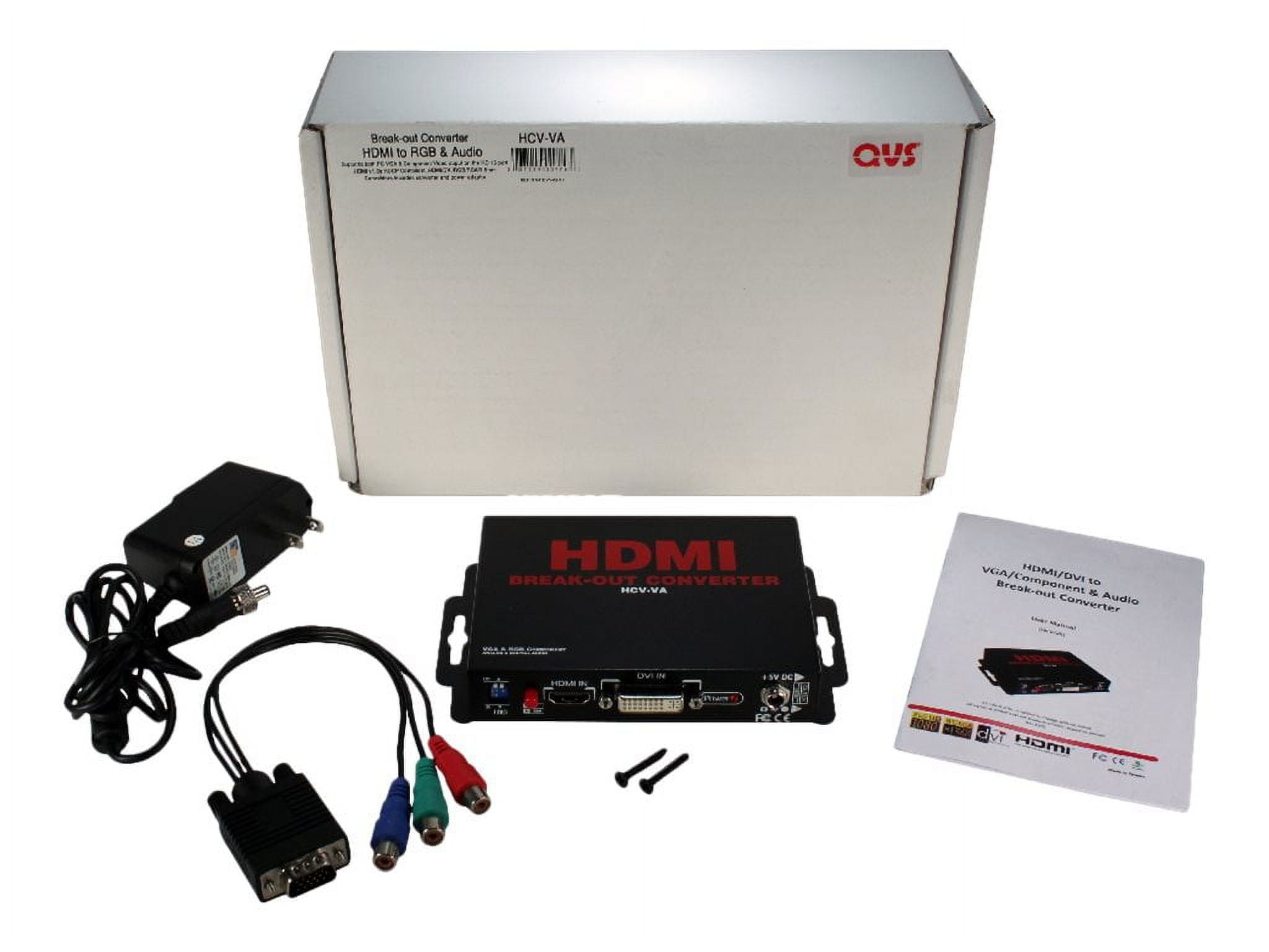 QVS HCV-VA HDMI- DVI HDTV & HDCP to VGA- RGB 720p & 1080p Break-Outs