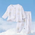 thumbnail image 2 of Organic Cotton Baby Long Sleeve Pajama Sets, Toddler Boy Girl 2 Piece Sleepwear,machine‑washable 6-12 Months 12-24 Months 2t 3t 4t 5t 6t 7t 8t 9t Children 10-11 Years, 2 of 5