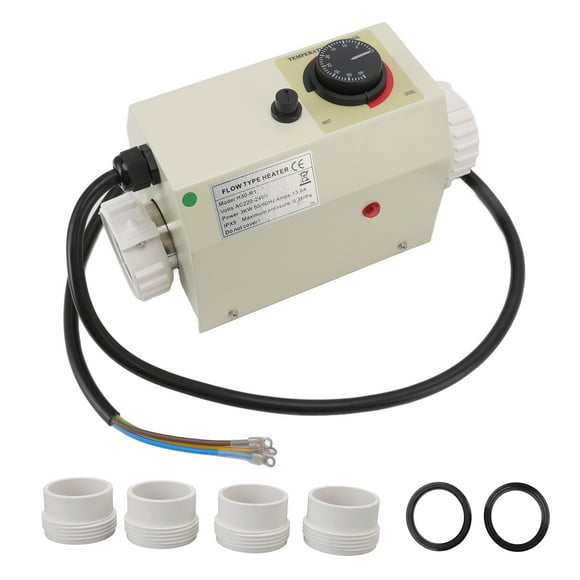 3KW Electric Water Heater Touch Screen Smart Thermostat Heater for Bathtub Pool AC 220‑240V