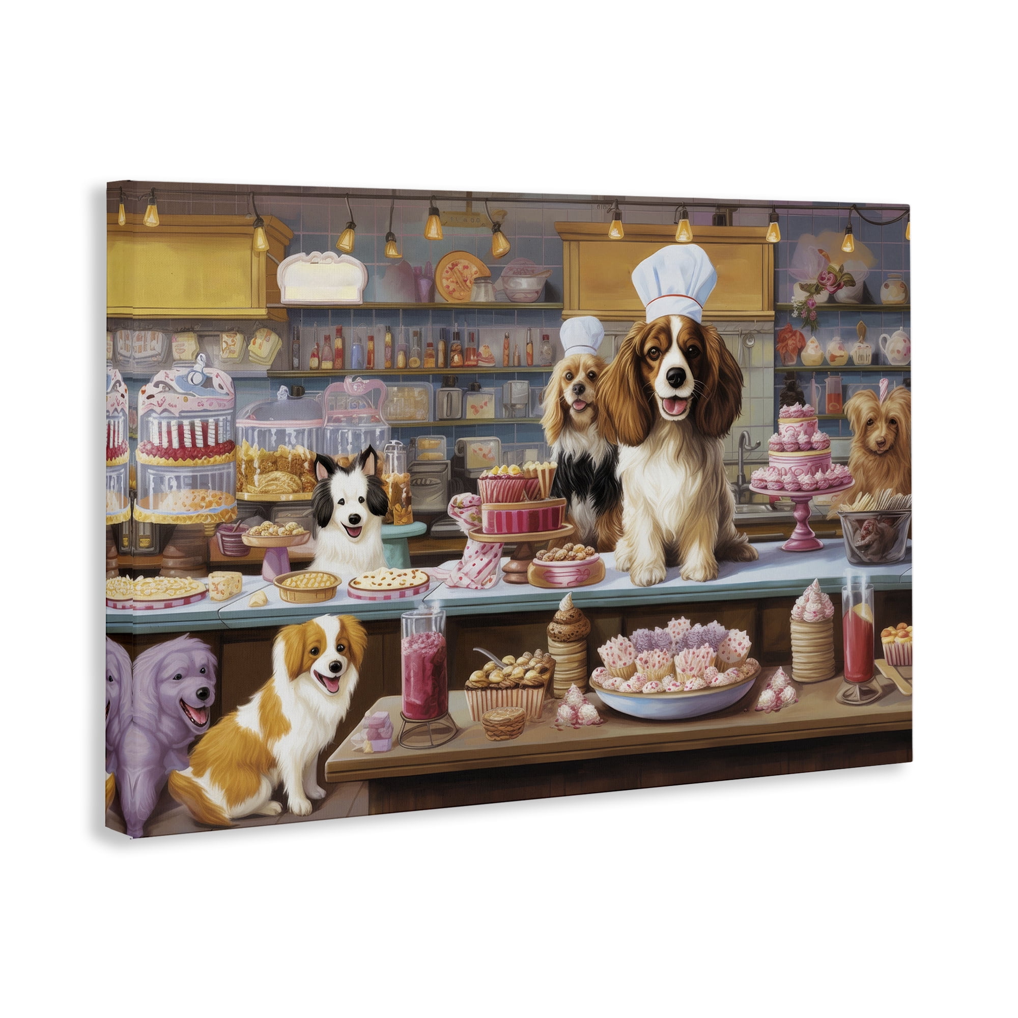 Stupell Industries Sweet Treats Pastry Dogs Food & Beverage Painting Gallery Wrapped Canvas Art Print Wall Art, 24 x 16
