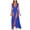Blue, variant on Mikilon Women Deep V-Neck Dress High Side Slit Long Dress Solid Color Sleeveless Dress
