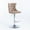 Khaki with Silver Base, variant on Counter Height Bar Stools from 25-33 Inch, Swivel Barstools with High Back, Button Tufted and Nailheads Trim, Velvet Upholstered Bar Chairs for Kitchen Dining Room (Khaki with Silver Base,Set of 2)