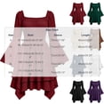 thumbnail image 3 of BRGZLK Renaissance Costume Bell Sleeve Dress Women Vintage Square Neck Off Shoulder Asymmetrical Hem Corset Dress Goth Halloween Medieval Party Dress for Witch Cosplay Coffee L, 3 of 9