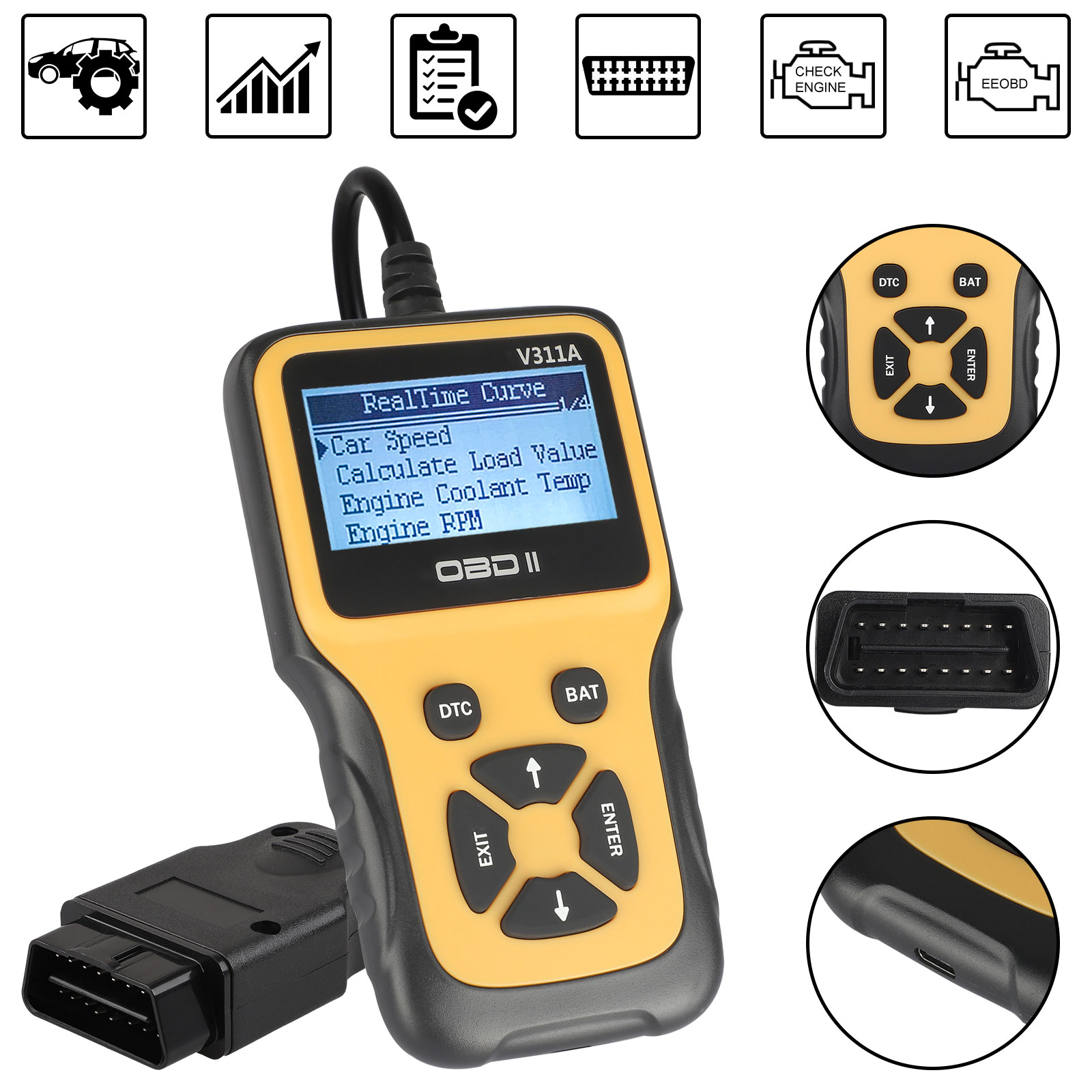 EEEkit OBD2 Scanner, OBDII Auto Diagnostic Code Scanner, Universal