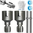 thumbnail image 1 of Integrated Internal & External Pipe Threading Tool, Pipe Thread Cutting Tool, Electric Drill Compatible PVC Pipe Threader Kit, Pipes Thread Maker Tooll for Cutting & Pipe (2Sets*3/4"), 1 of 10