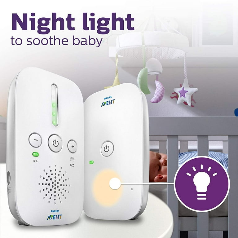 Philips AVENT Baby Monitor DECT - Portata 300 M, Eco-Mode, 120 Canali, Bianco