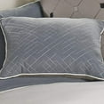 thumbnail image 4 of Benjara BM227299 Polyester Comforter Set with Geometric Design, Blue & Gray - Queen Size - 7 Piece, 4 of 5