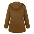 thumbnail image 2 of Soularge Women's Plus Size Winter Coat Warm Puffer Jacket with Fleece lining Hood Coffee 3X, 2 of 11