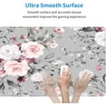 thumbnail image 5 of Pink White Rose Floral Gaming Mouse Pad Desk Mat XL 31.5×11.8 in Spring Cute Flower Grey Extended Mousepad 30X80cm with Non-Slip Rubber Base Stitched Edge Large Desk Pad for Women Gamer Office Home, 5 of 6
