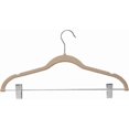 thumbnail image 1 of 10 Pack Hangers With Clips - Ivory Velvet Hangers - Hangers - Pants Hangers - Slim Slip, 1 of 4