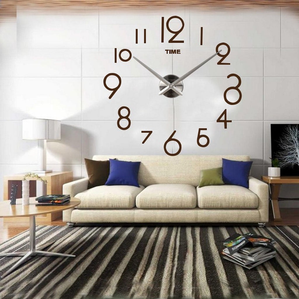 Reloj De Pared DIY Sin Marco Reloj De Pared 3D Grande Decoracion De Pared Relojes De Dormitorio Oficina cafe perfecl Etiqueta engomada del reloj de pared 3D Walmart en linea