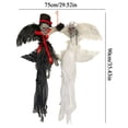 thumbnail image 3 of Xihbxyly Corona de Calavera de Halloween, Decoración Aterradora para Casa Embrujada, Adorno de Fiesta Espeluznante, Decoración de Pared para Puerta Interior y Exterior, Temática de Terror, Tamaño 30, 3 of 7