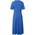 thumbnail image 5 of Robes de Printemps pour Femmes Décontractées Manches 3/4 Longue Robe Évasée Basique Plage Vacances Travail Maxi Robe 2025, 5 of 5