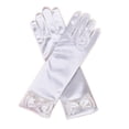 thumbnail image 3 of Opolski 1 Pair Gloves Children's Princess Skirt Accessories Colorful Butterfly Bowknot Gloves for Stage Performances Parties White, 3 of 8