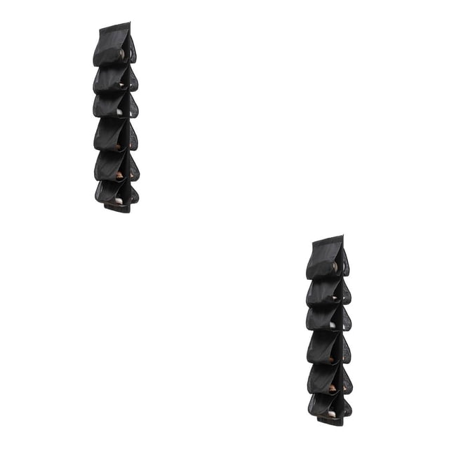Advancent Estante de almacenamiento de zapatos sobre la puerta, dormitorio doméstico, 12 bolsillos, zapatillas de tacón alto colgantes, soporte Negro 2piezas