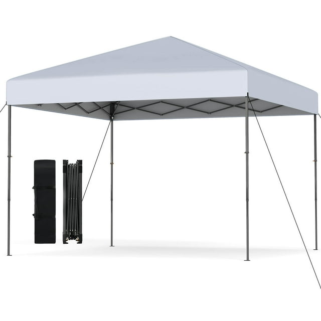 Costway 10 X 10 FT Pop up Canopy Tent with Portable Carrying Bag 8 Stakes 4 Wind Ropes