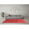 thumbnail image 3 of Ahgly Company Indoor Round Oriental Red Industrial Area Rugs, 4' Round, 3 of 4