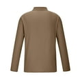 thumbnail image 5 of IROINNID Long Sleeve Pullover Shirts for Men Comfy Patchwork Color With Lapel Shirt Two-color Fashion Turndown Collar Blouse & Shirt,Khaki, 5 of 6