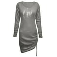 thumbnail image 4 of Vestido de jersey de manga larga con cuello en V para mujer - Corte ajustado, material de poliéster, informal/para el día a día, lavable a mano/a máquina (S-XXL), 4 of 4