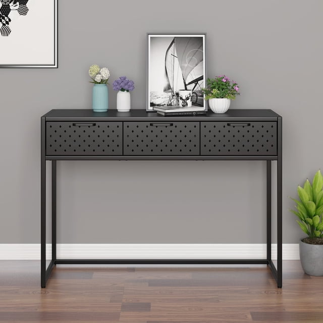 vidaXL Table Console Anthracite 106x35x75 cm Acier