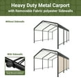 thumbnail image 3 of MUCHANT 10'x15' Outdoor Metal Carport, Heavy Duty Garage Galvanized Car Shelter with Enhanced Base and single side cloth for Pickup, Boat, Car and Tractors, 3 of 7