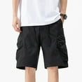 thumbnail image 2 of Fashion YLSDY Men's Cargo Shorts Loose Casual Elastic Waist Outdoor Relaxed Fit Work Shorts with Zipper Multi Pockets Black XL, 2 of 9