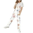 thumbnail image 2 of Tdoqot Girls Floral Jumpsuit with Pockets- Wide Leg Casual Halter Cute Kids Overalls White Size 6, 2 of 7