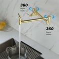 thumbnail image 6 of Cfowner Pot Filler Folding Faucet, Wall Mount Kitchen Faucet for Living Room Bar, Gold, 6 of 8