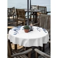 thumbnail image 2 of Outdoor Tablecloth with Umbrella Hole Zipper Blue Eucalyptus Leaves Round Tablecloth 54" Waterproof Outside Table Cloth Weeping Spring Botanical Summer Patio Table Cover Tablecloths for Picnic Party, 2 of 8