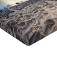 thumbnail image 2 of Ambesonne Landscape Fitted Sheet, Rocky Sea Shore Trees, Queen Size, Blue and Beige, 2 of 3