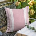thumbnail image 3 of Throw Pillow Covers 20x20 Inch, Vintage Pink Striped Decorative Pillow Cases for Couch Sofa Bed, Farmhouse Modern Stripes Boho Cotton Linen Square Home Decor Pillowcases with Hidden Zipper, 3 of 9