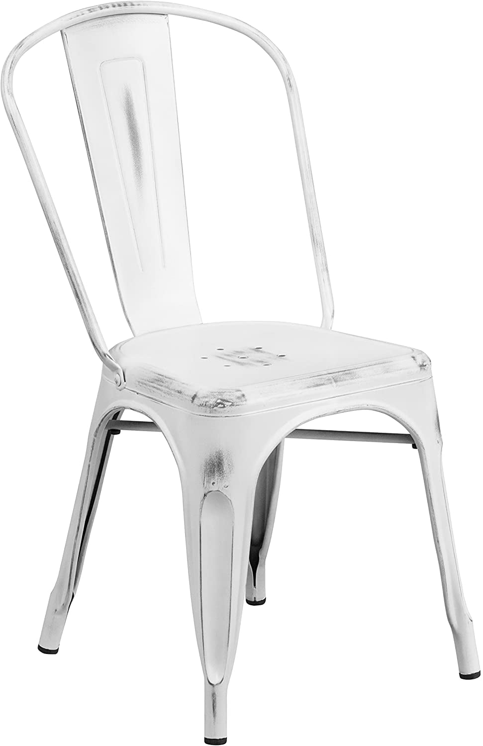 Flash Furniture Commercial Grade Distressed White Metal Indoor Flash Furniture Commercial Grade Distressed White Metal Indoor