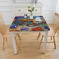 thumbnail image 3 of BANET Decorative Elastic Edged Square Fitted Tablecloth,Underwater World Aquarium Polyester Indoor Outdoor Fitted Table Cover for Home Kitchen Dining Room Fit Square Table White, 3 of 7